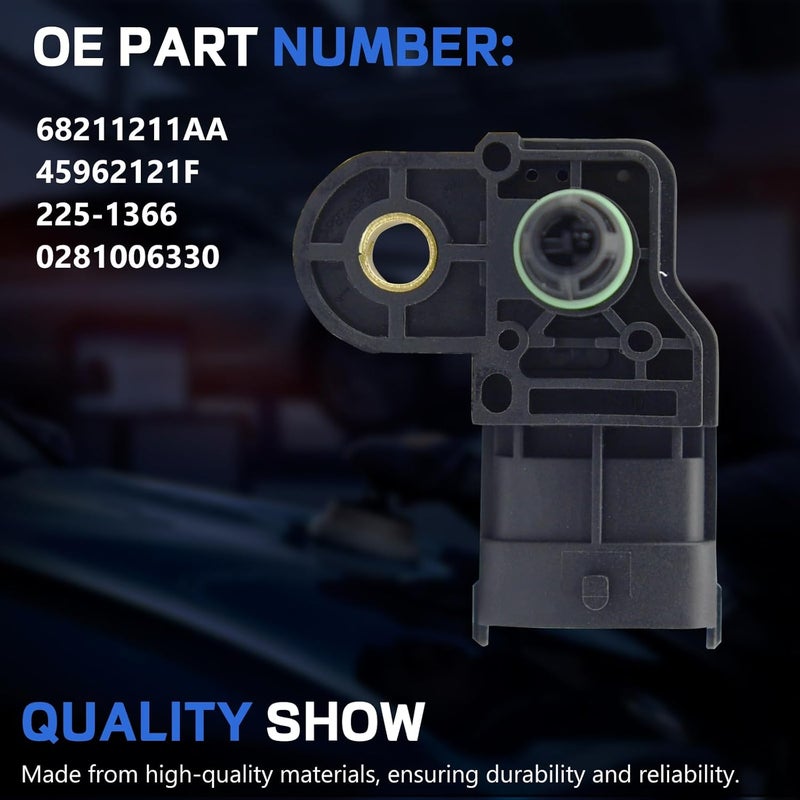 AcornTech Intake Manifold Pressure TMAP MAP Sensor Fit for Ram 2014-2018 1500 Jeep 2014-2018 Grand Cherokee Maserati 2019-2021 Ghibli 2018-2019 Levante 2018-2021 Quattroporte # 68211211AA - Image 3